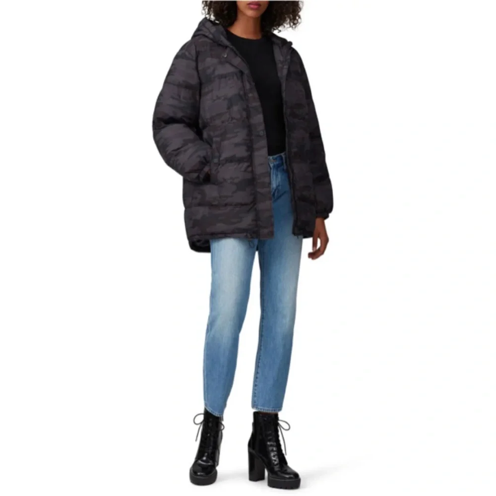 Sanctuary Black Camo Puffer Coat Size XXL $279